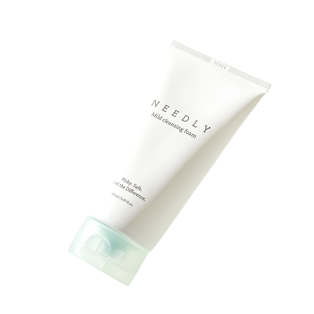 NEEDLY Mild Cleansing Foam 5.07 fl.oz. – Gentle Deep Cleanser with Oat Extract & Hyaluronic Acid | Hydrating Facial Foam for Sensitive Skin| Removes Makeup, Sunscreen _ Made in KOREA